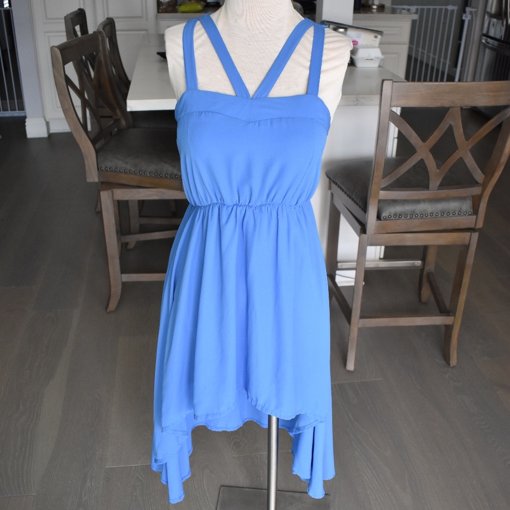 Suncoo Blue High Low Dress